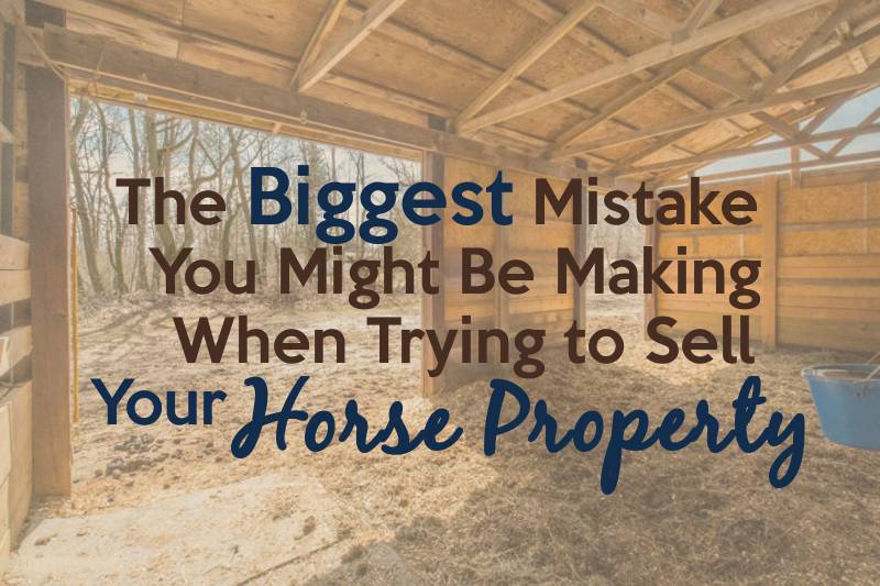 biggest mistake you might be making when trying to sell your horse farm